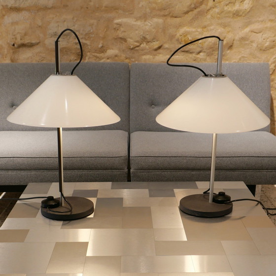 Image 1 of Paar tafellampen, model Aggregato van Enzo Mari en Giancarlo Fassina, 1970, Vintage