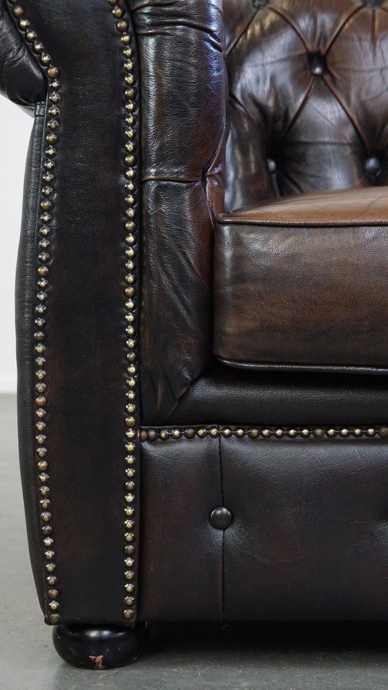 Image 1 of Chesterfield Fauteuil Gemaakt Van Rundleer