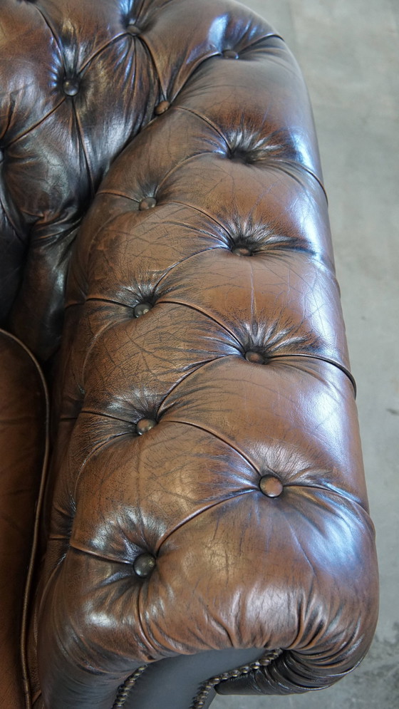 Image 1 of Chesterfield Fauteuil Gemaakt Van Rundleer