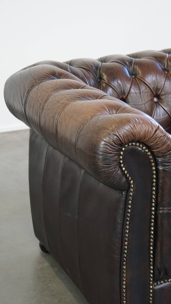 Image 1 of Chesterfield Fauteuil Gemaakt Van Rundleer