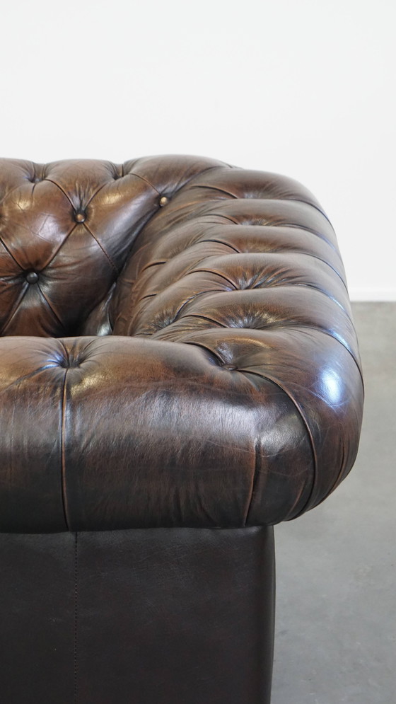 Image 1 of Chesterfield Fauteuil Gemaakt Van Rundleer