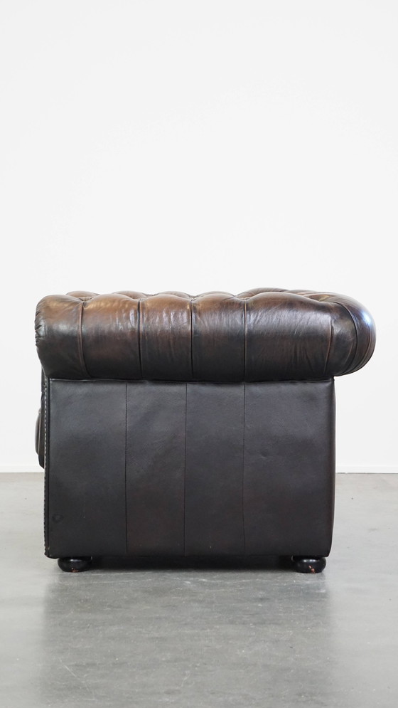 Image 1 of Chesterfield Fauteuil Gemaakt Van Rundleer