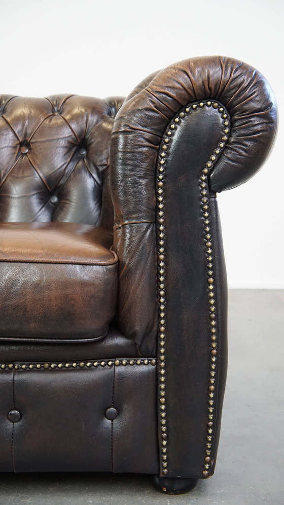 Image 1 of Chesterfield Fauteuil Gemaakt Van Rundleer