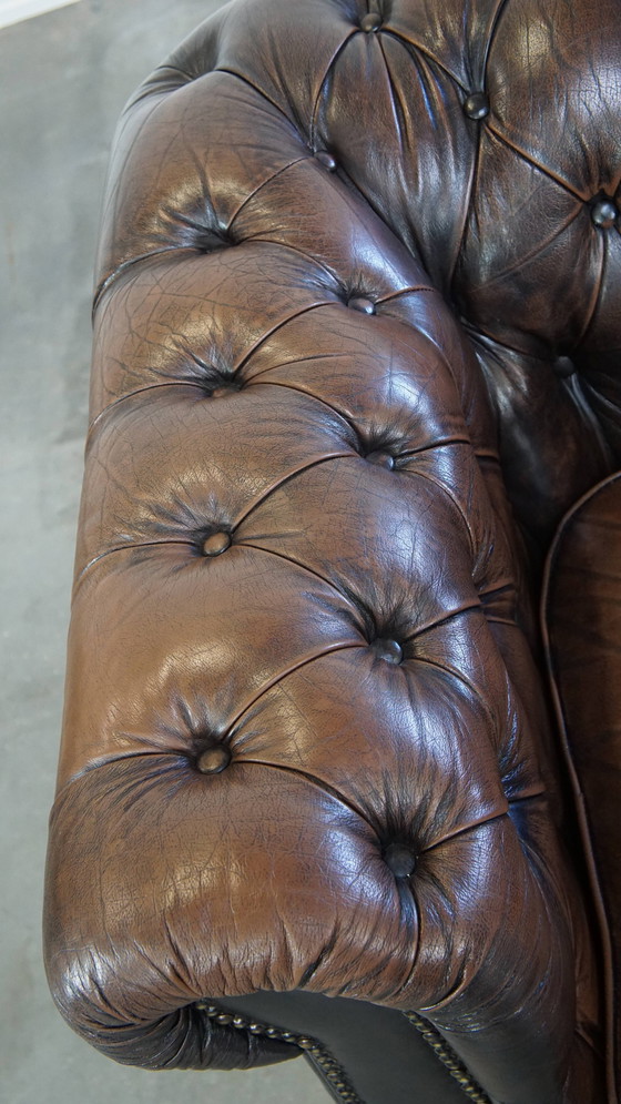 Image 1 of Chesterfield Fauteuil Gemaakt Van Rundleer