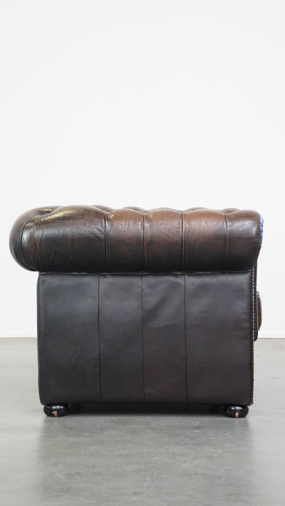 Image 1 of Chesterfield Fauteuil Gemaakt Van Rundleer