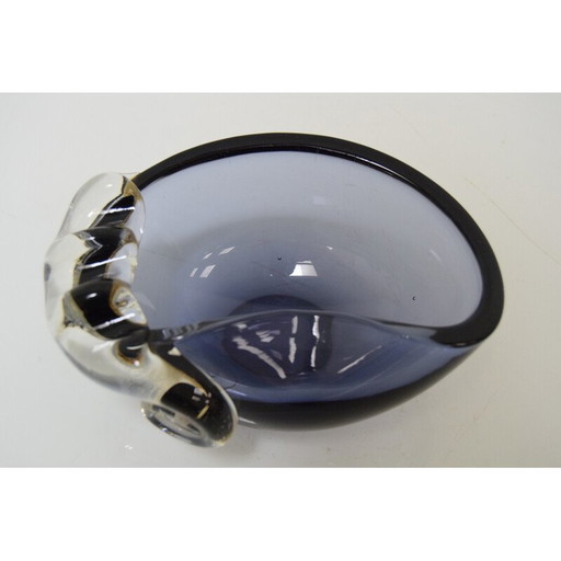 Mid-century asbak van metallurgisch glas van Glasswork Novy Bor, Tsjecho-Slowakije 1960