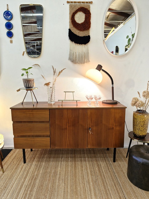 Vintage Dressoir / Sideboard Lades Zwarte Pootjes 70S