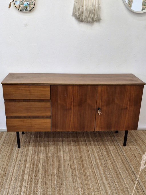 Vintage Dressoir / Sideboard Lades Zwarte Pootjes 70S