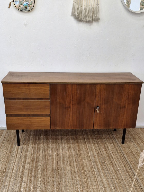 Image 1 of Vintage Dressoir / Sideboard Lades Zwarte Pootjes 70S