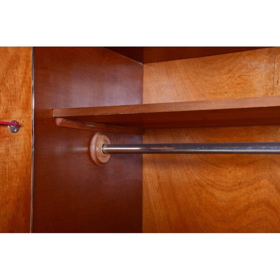 Image 1 of Vintage turquoise Bauhaus driedeurskast door Vichr, Tsjechië 1930