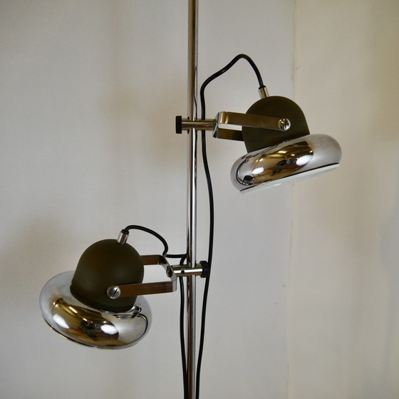 Image 1 of Vintage Vloerlamp Chrome Bruin