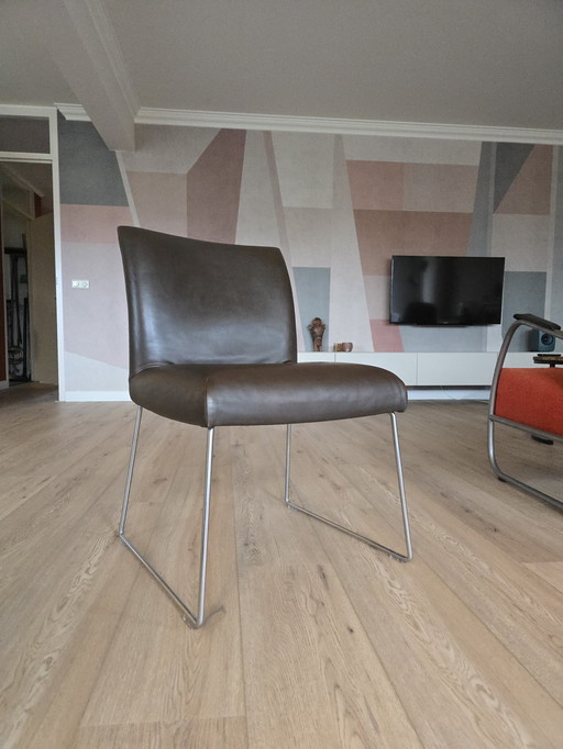 4X Montis , Mira Chroom Lederen Stoelen