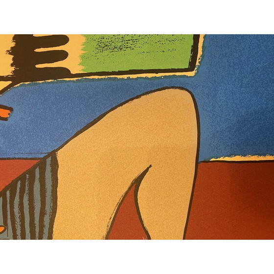 Image 1 of Vintage litho "de verliefde vogel" door Guillaume Corneille