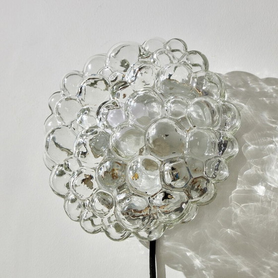 Image 1 of Vintage gebobbeld glazen wandlamp door Helena Tynell voor Limburg, 1960