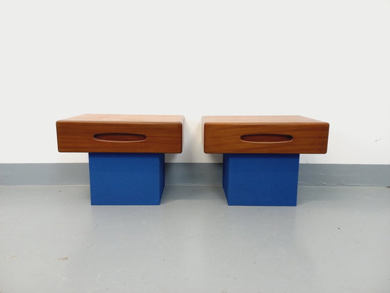 Image 1 of Paar Scandinavische Teakhouten wandkastjes uit de jaren 60