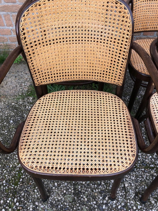 4x Rotan Eetkamerstoelen Met Armleuning