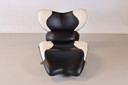 Topform panda chaise longue zwart wit leer alcantara