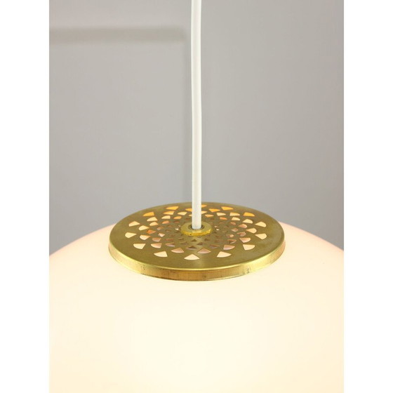 Image 1 of Vintage Space Age hanglamp van plexiglas en messing, Italië 1970