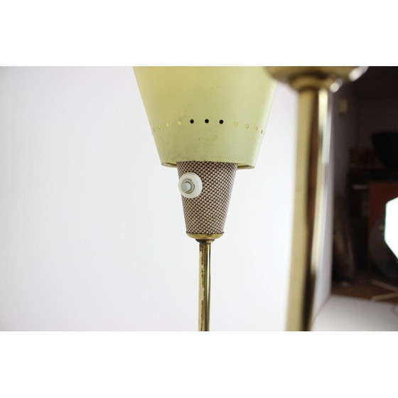 Image 1 of Vintage vloerlamp van messing en kunststof, Tsjecho-Slowakije 1960