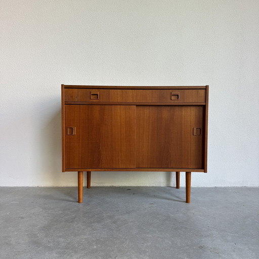 Sideboard Teak Schuifdeurtje En Lade