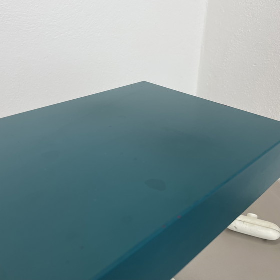 Image 1 of Modernistische groene kubusvormige spoetnik tafellamp Kaiser Leuchten, 1970S Duitsland