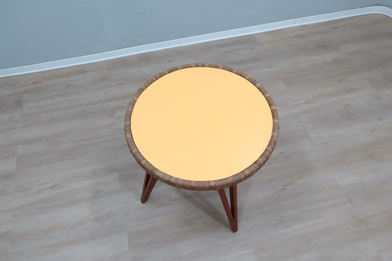 Image 1 of Augusto Romano Ronde Bijzettafel Beuken En Riet 194Os