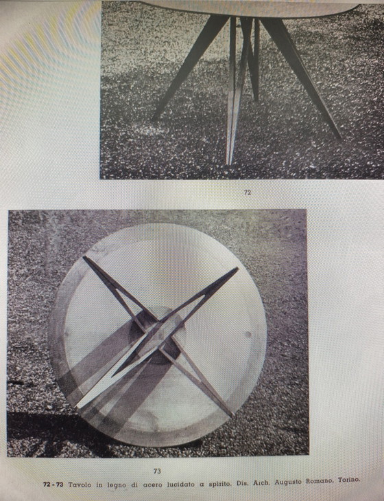 Image 1 of Augusto Romano Ronde Bijzettafel Beuken En Riet 194Os