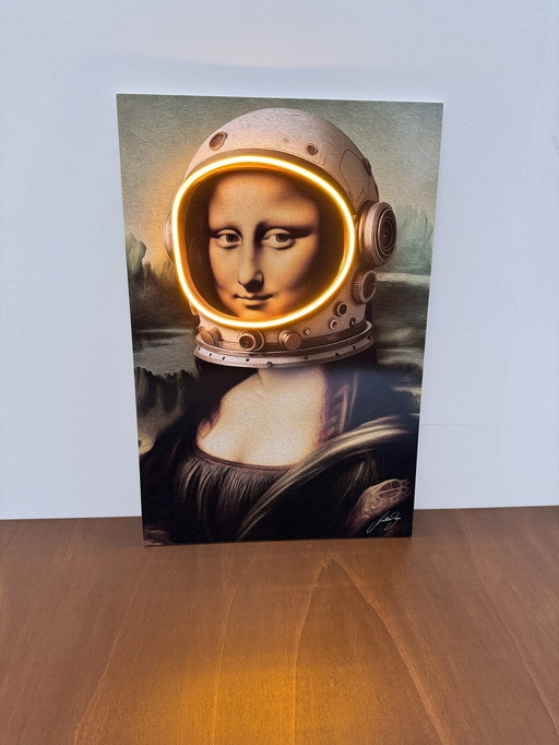 LedMansion Gioconda Astronaut Geel PopArt Muurkunst Led Lamp