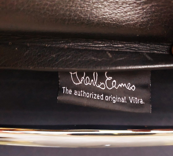 Image 1 of Original Vitra Eames Ea 108 | Leer Zwart | Chroom | Izgst