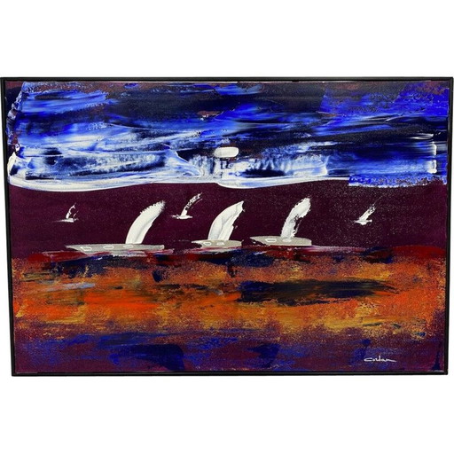 Olieverf op canvas vintage van Cordan