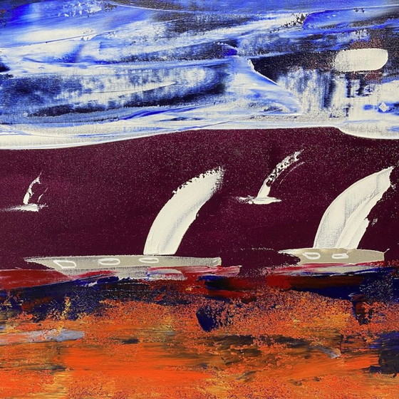 Image 1 of Olieverf op canvas vintage van Cordan