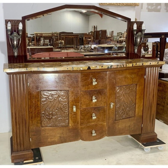 Image 1 of Vintage Art Deco mahoniehouten highboard van Eugène Rinck, Frankrijk jaren 1920