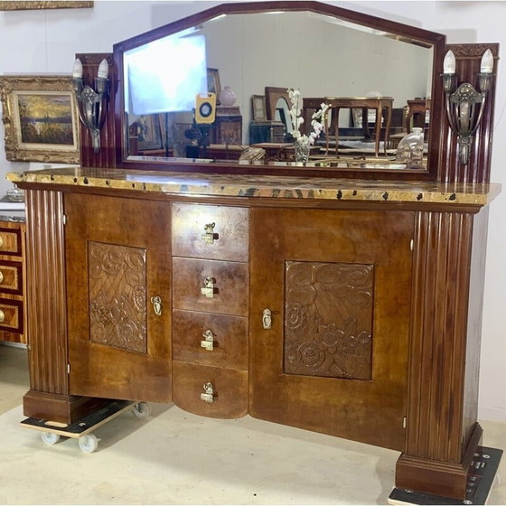 Image 1 of Vintage Art Deco mahoniehouten highboard van Eugène Rinck, Frankrijk jaren 1920