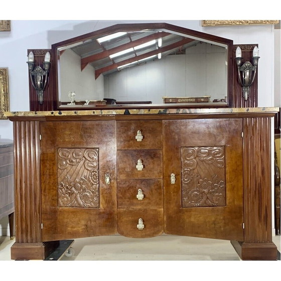 Image 1 of Vintage Art Deco mahoniehouten highboard van Eugène Rinck, Frankrijk jaren 1920