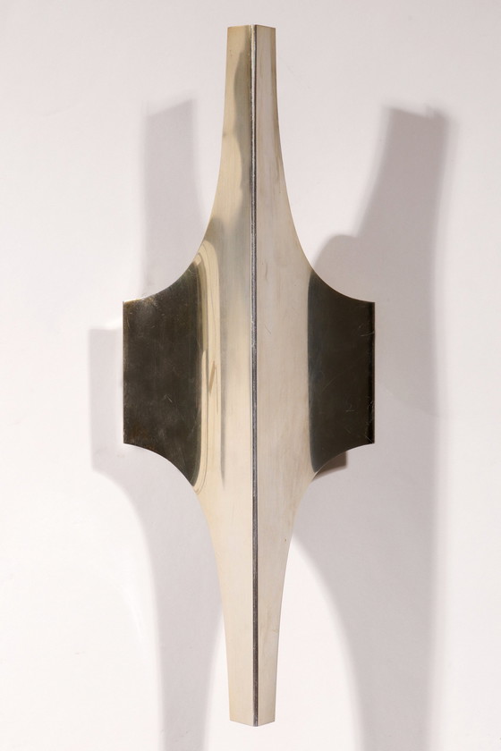 Image 1 of Mid Century Zilveren Wandlamp van Wilhelm Braun Feldweg - Doria Leuchten, Duitsland