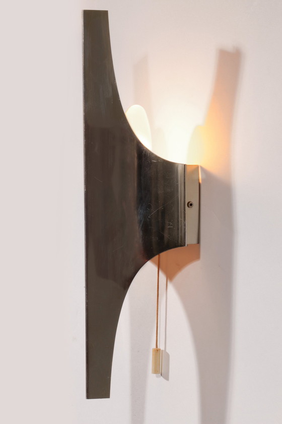 Image 1 of Mid Century Zilveren Wandlamp van Wilhelm Braun Feldweg - Doria Leuchten, Duitsland