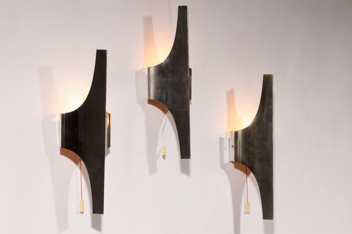 Mid Century Zilveren Wandlamp van Wilhelm Braun Feldweg - Doria Leuchten, Duitsland