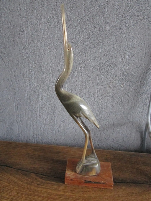 Uit Speksteen Gesneden Reiger.
