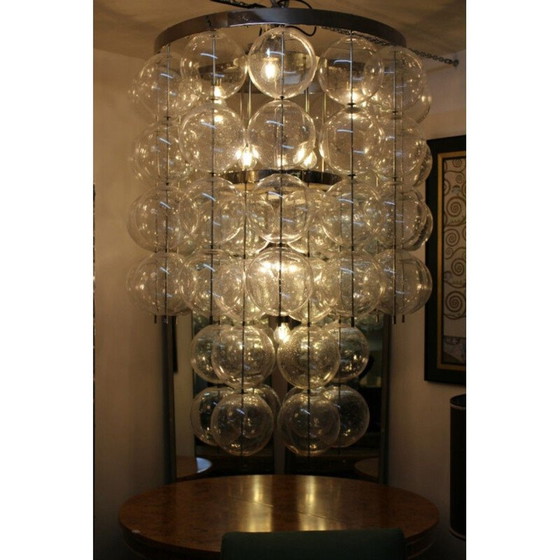 Image 1 of Vintage handgeblazen glazen hanglamp, 1960