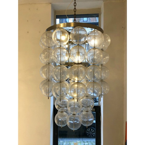 Image 1 of Vintage handgeblazen glazen hanglamp, 1960