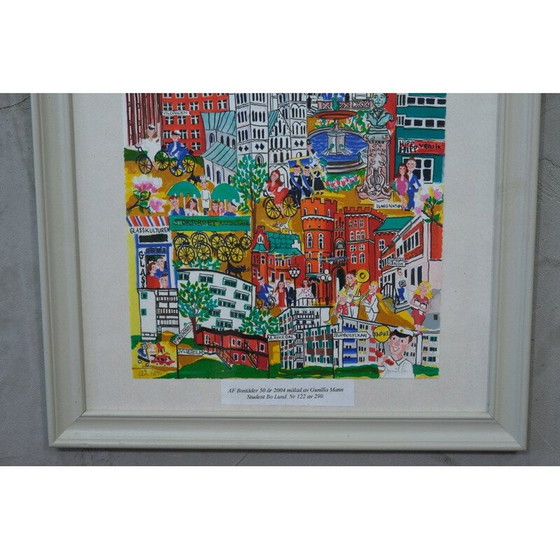 Image 1 of Vintage litho van Gunilla Mann, Zweden 1990