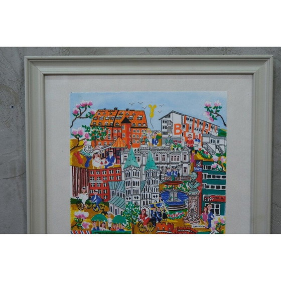 Image 1 of Vintage litho van Gunilla Mann, Zweden 1990