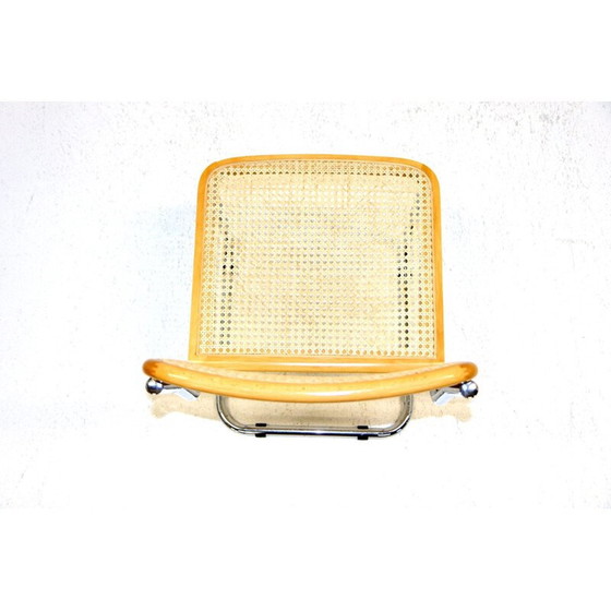 Image 1 of Set van 4 vintage stoelen van beukenhout en riet, Italië