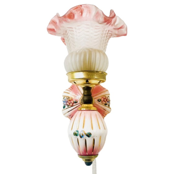 Image 1 of Barok Capodimonte wandlamp porselein goud roze