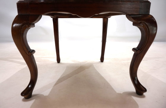 Image 1 of Set van 5 mahoniehouten Queen Anne eetkamerstoelen, 1920