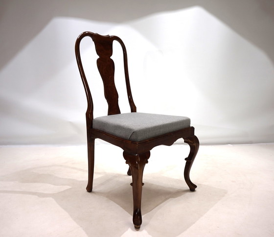 Image 1 of Set van 5 mahoniehouten Queen Anne eetkamerstoelen, 1920