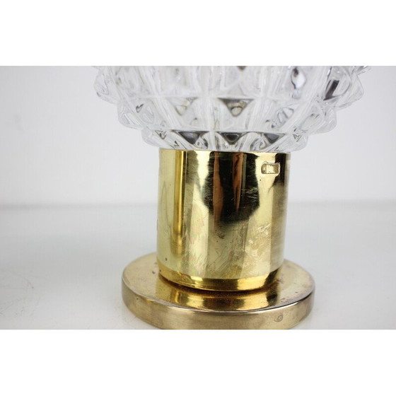 Image 1 of Vintage wandlamp van glas en messing, Tsjecho-Slowakije