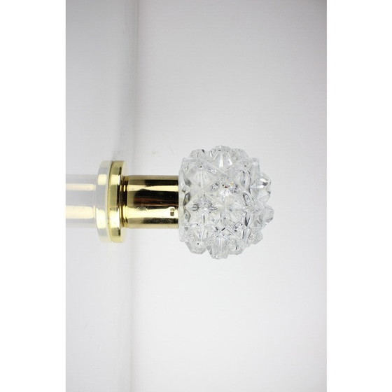 Image 1 of Vintage wandlamp van glas en messing, Tsjecho-Slowakije