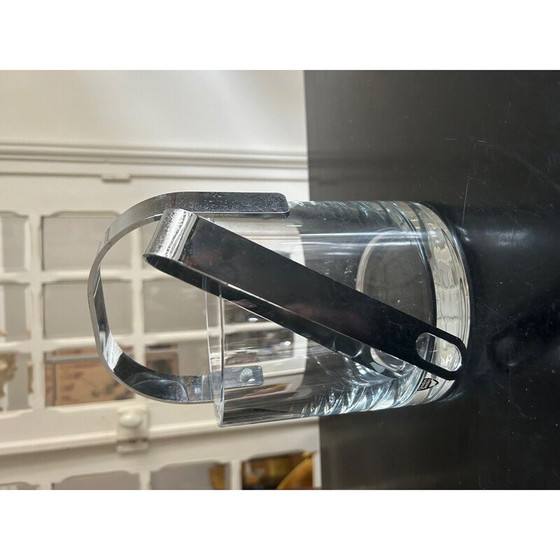 Image 1 of Vintage kristallen en stalen ijsemmer van Henning Koppel voor Orrefors, Zweden 1970