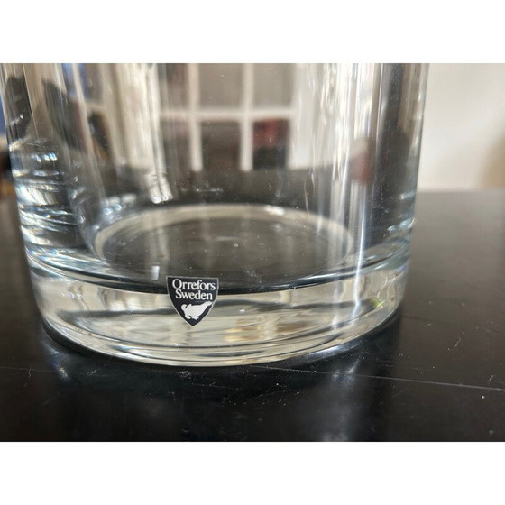 Image 1 of Vintage kristallen en stalen ijsemmer van Henning Koppel voor Orrefors, Zweden 1970